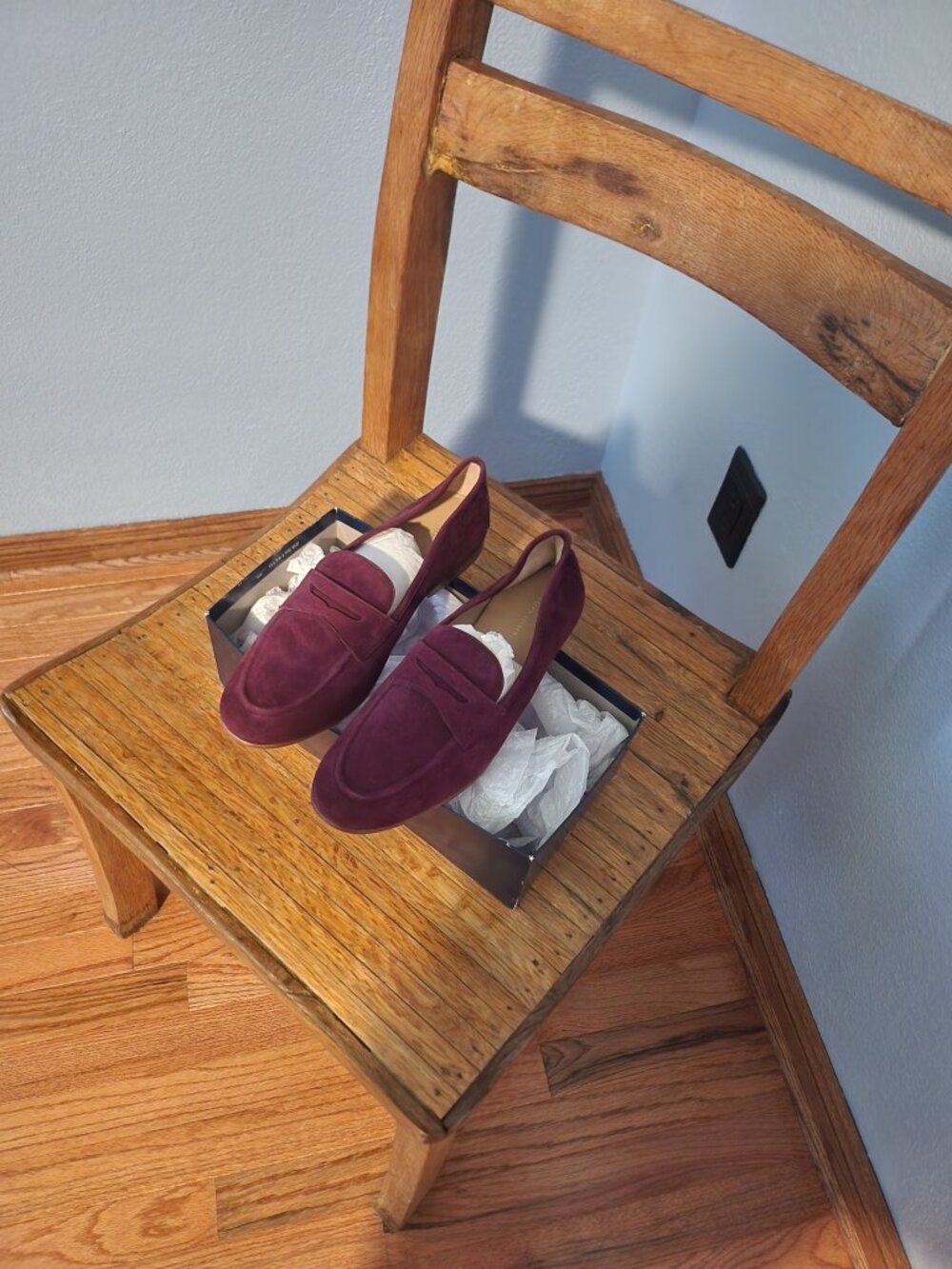 **Polo Ralph Lauren Ashtyn Suede Loafers – Burgundy/Wine – Size 8.5B**